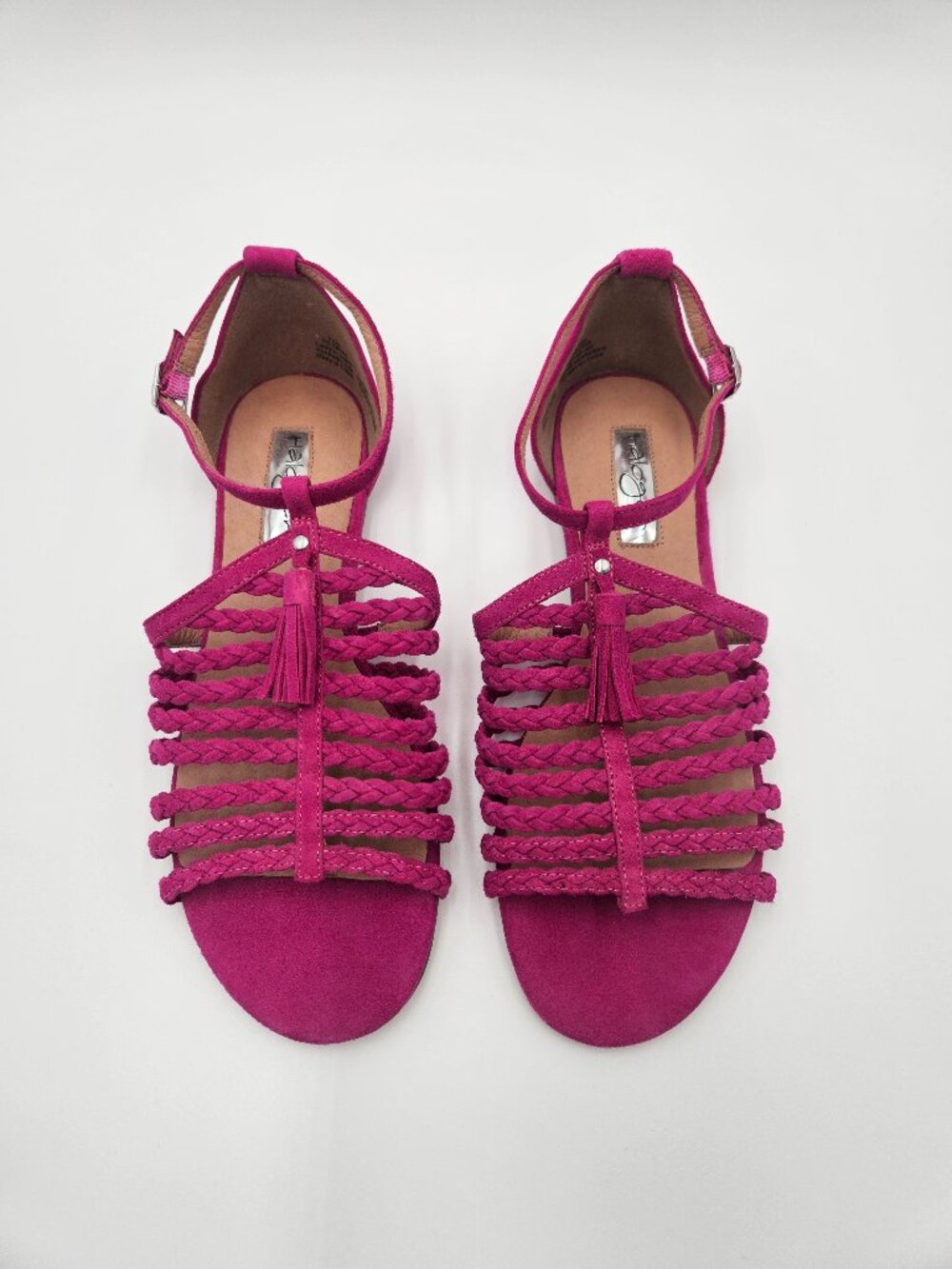 💗NWOT Halogen Braided Strappy Sandals | Magenta Suede | Size 6.5M